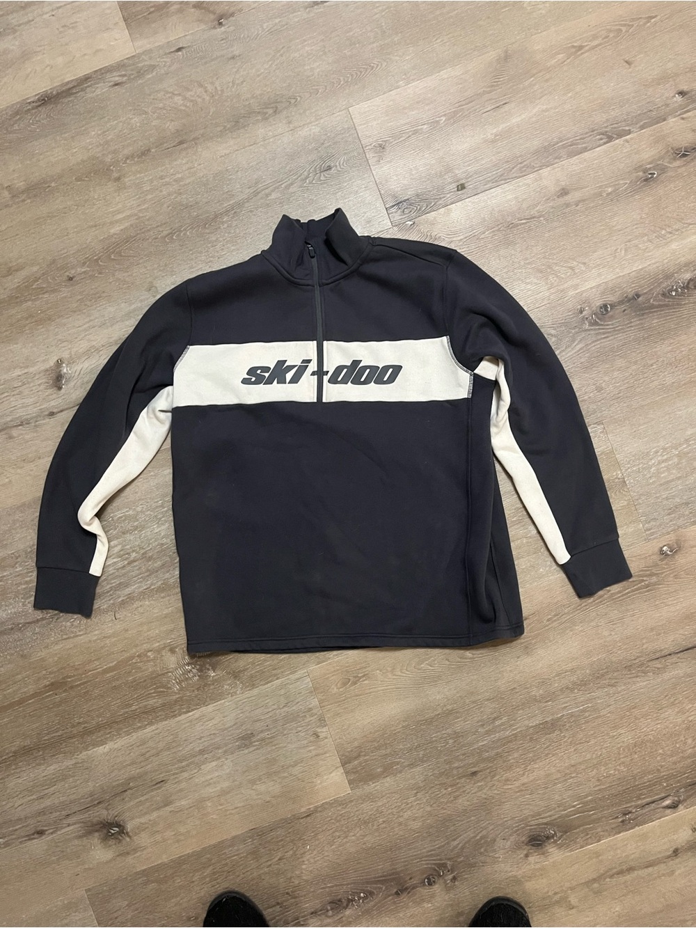 Men's Ski-Doo Gray and White Quarter-Zip Pullover